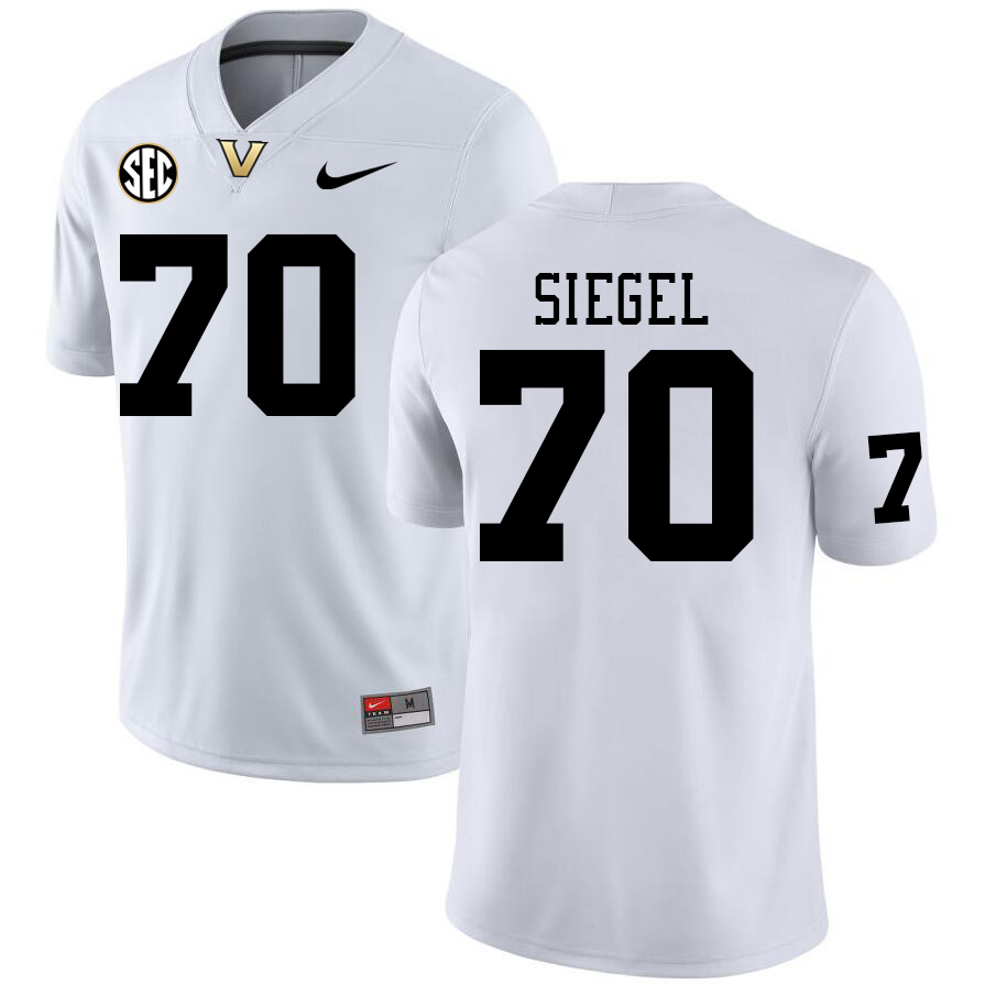 Vanderbilt Commodores #70 David Siegel College Football Jerseys Sale Stitched-White